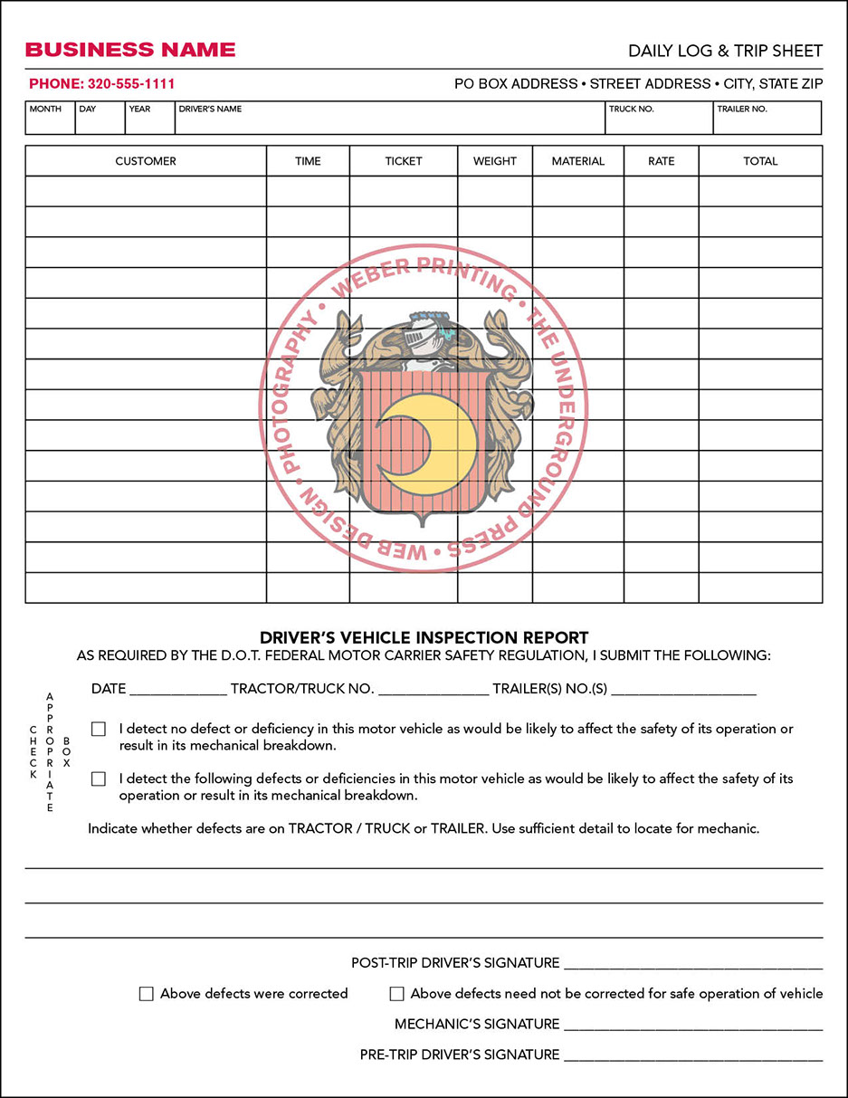trucking website development invoice sample